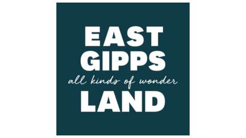 A dark green square image with white text that reads, "EAST GIPPS LAND all kinds of wonder.