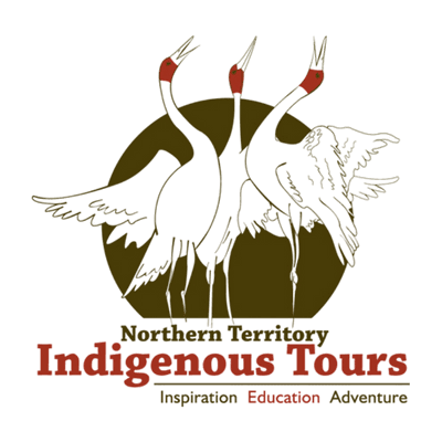 Logo for Northern Territory Indigenous Tours featuring three stylized birds against a circular background, with the tagline "Inspiration Education Adventure.