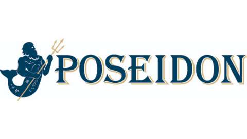 Logo showcasing a mermaid on the left holding a trident with the text "POSEIDON" to the right, emphasizing its certification.