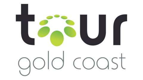 The "Tour Gold Coast" logo features the word "tour" with nature-inspired leaf shapes forming the letter "o" and the phrase "gold coast" in lowercase beneath.