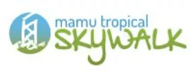 Logo of Mamu Tropical Skywalk featuring an illustration of a tower and the text "Mamu Tropical SKYWALK" in blue and green.